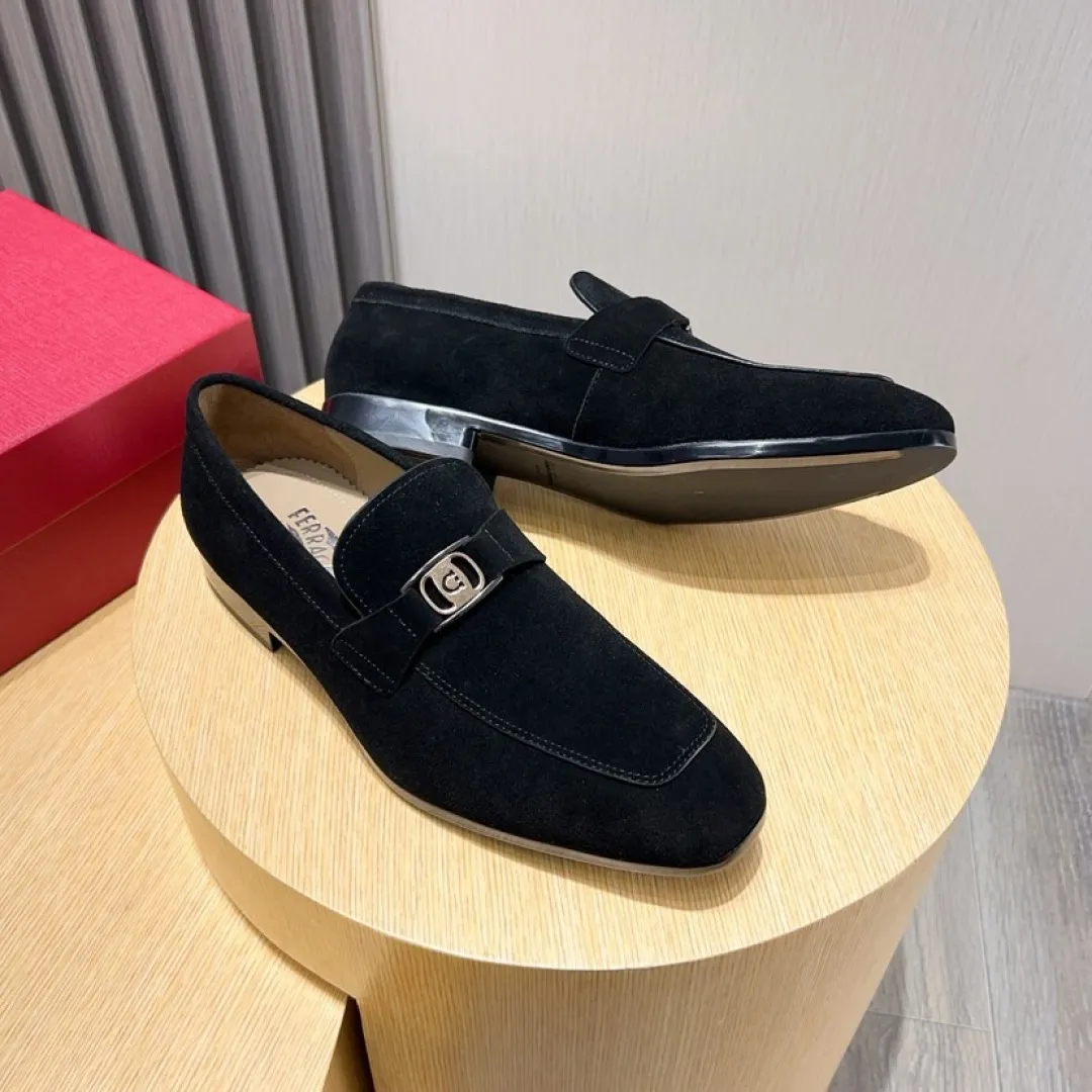 Factory P620💰🔥《Ferragamo》👏Latest•High-end top brand luxury~purchasing agent, top~quality. New fashionable business men's shoes🔜The uppers are made of original cashmere cowhide➕cowhide·lining, with fine workmanship. The original stylish and soft combination wear-resistant and non-slip outsole is light and comfortable on the feet. The real thing looks better in real life. Size: 38/44